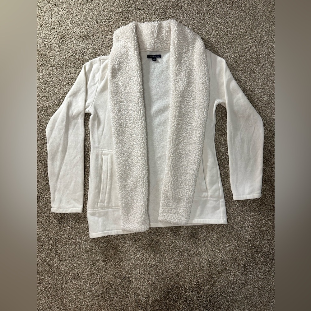 Tommy Hilfiger fur white long sleeve jacket